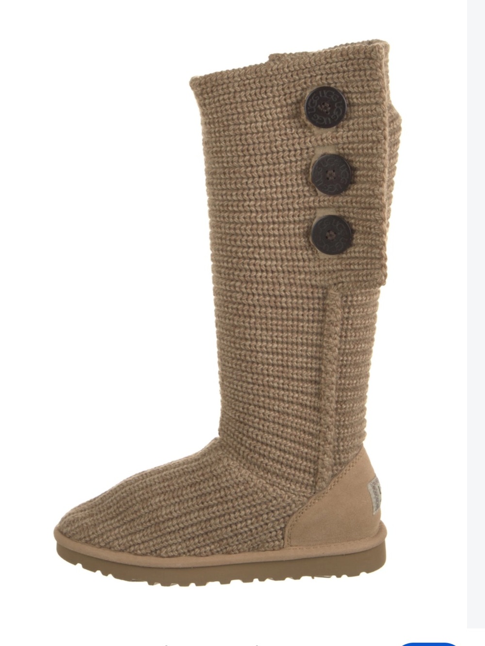 UGG Tall Knit Button Boot in Chestnut/Tan